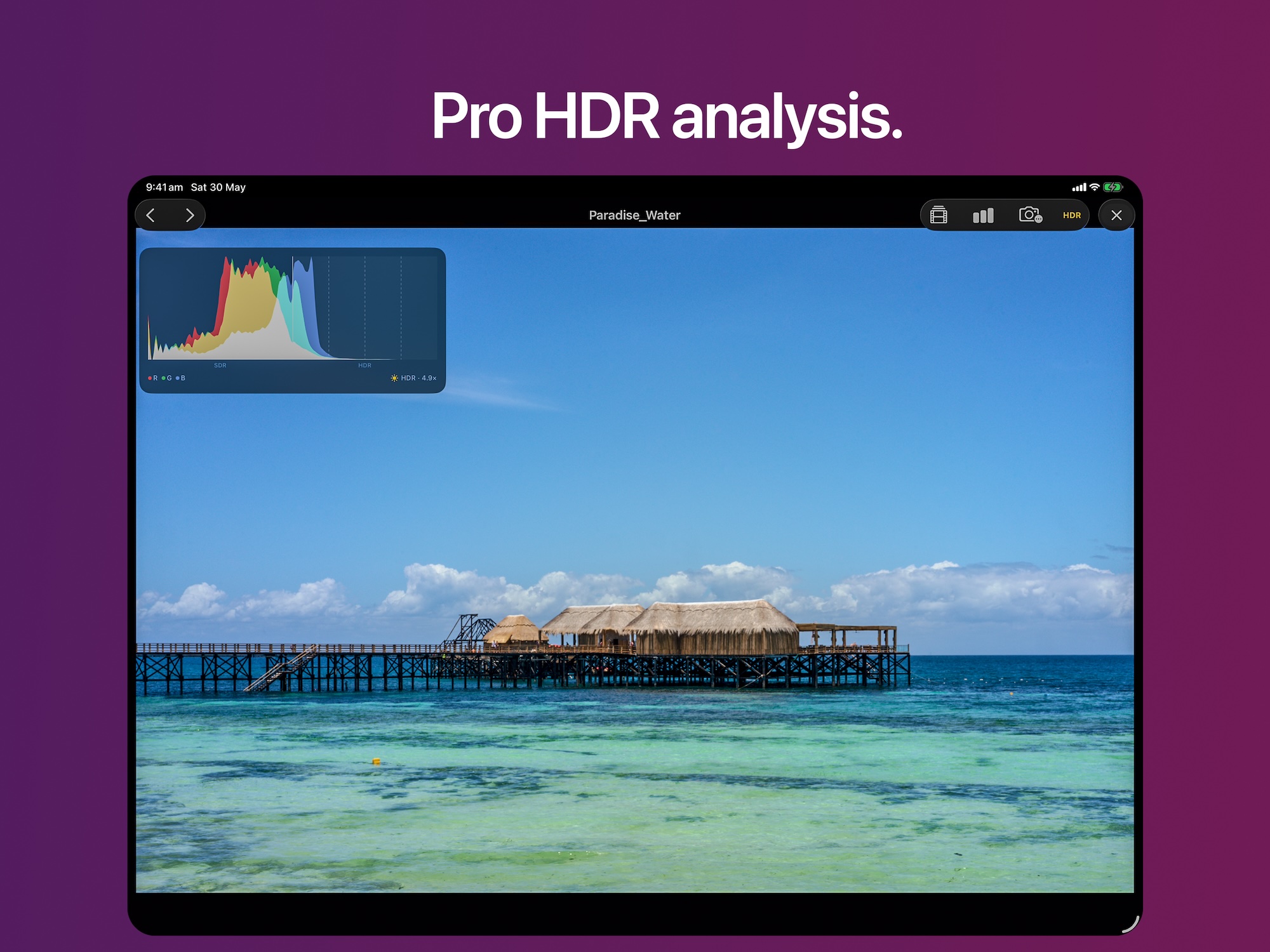Histogram and EXIF panel visible in Nits